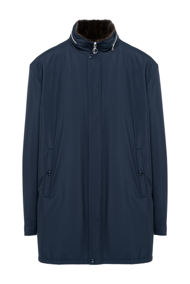 Seraphin dark blue parka jacket with fur collar 194240 - photo 1