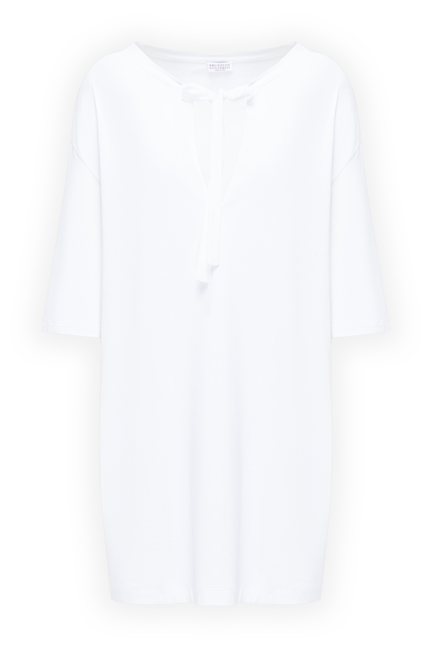 Brunello Cucinelli ақ түсті минималистикалық, кең, иыққа дейін түсетін көйлек 194244 - фото 1
