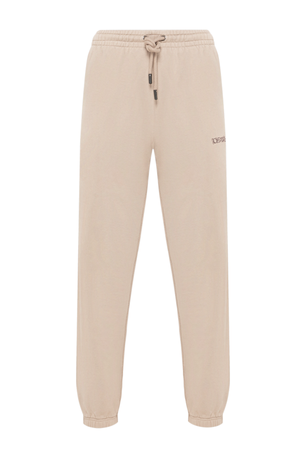 Off-White бежевые спортивные брюки из мягкого хлопкового футера 194255 - фото 1