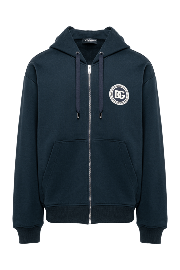 Dolce & Gabbana dark blue zip-up sweatshirt with a round patch 194269 - photo 1