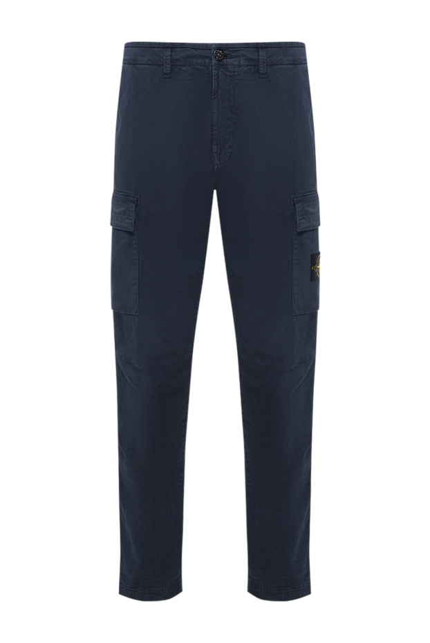 Stone Island navy blue men's cargo pants with side patch pockets 194280 - photo 1