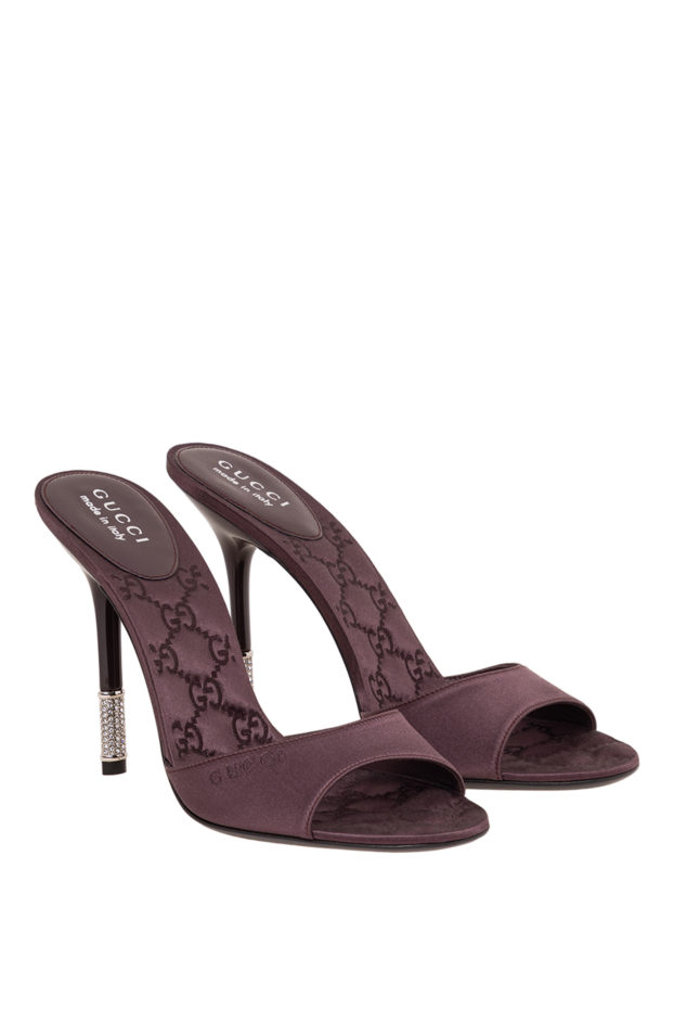 Gucci satin sandals with monogram and encrusted stiletto heel 194288 - photo 3