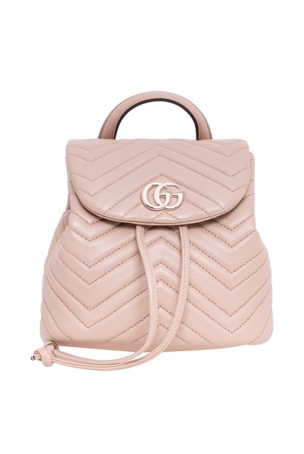 Gucci gg marmont small backpack in pink and beige nappa leather 194293 - photo 1