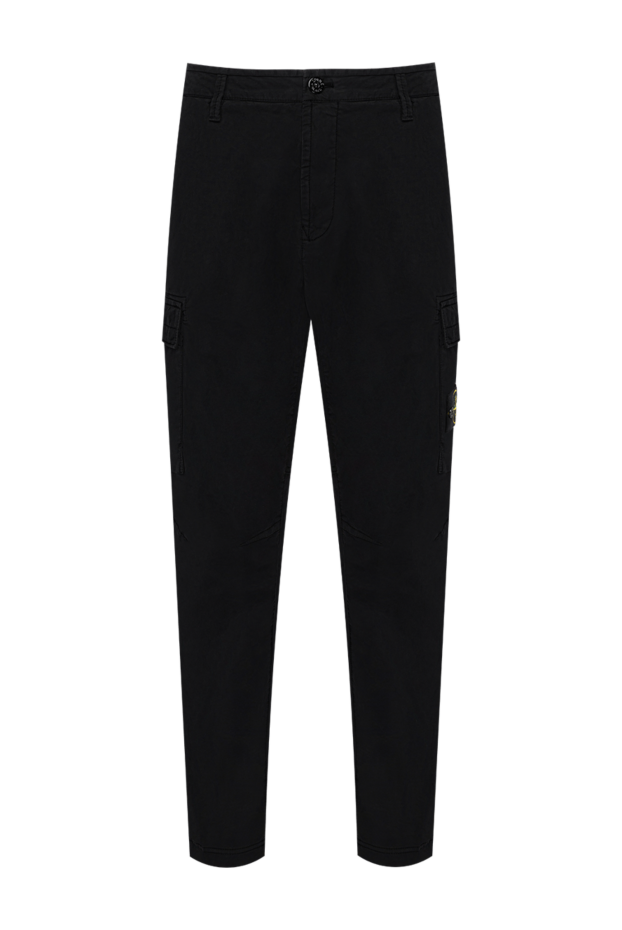 Stone Island black stretch cotton twill cargo pants 194296 - photo 1