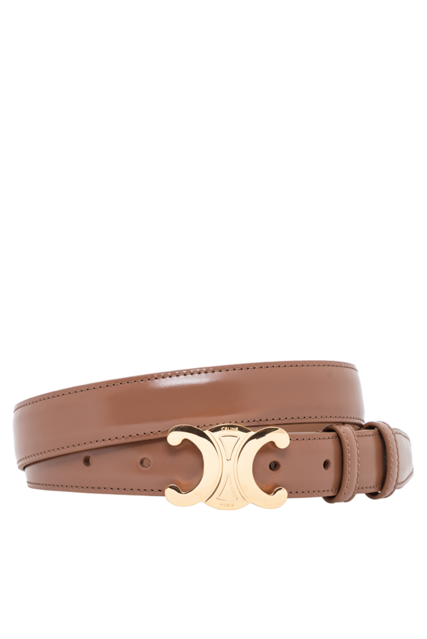 Celine brown triomphe taurillon leather belt 194344 - photo 1