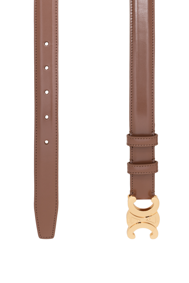 Celine brown triomphe  taurillon leather belt 194344 - photo 3