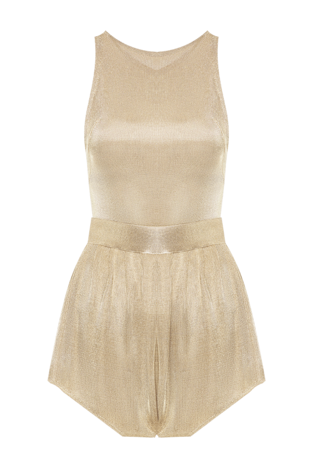 Alaia women's gold-colored viscose knitted suit with shorts 194357 - photo 1