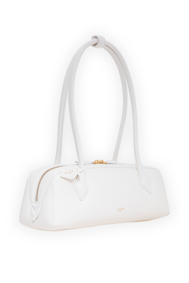 Alaia le teckel medium bag in soft white leather 194360 - photo 3