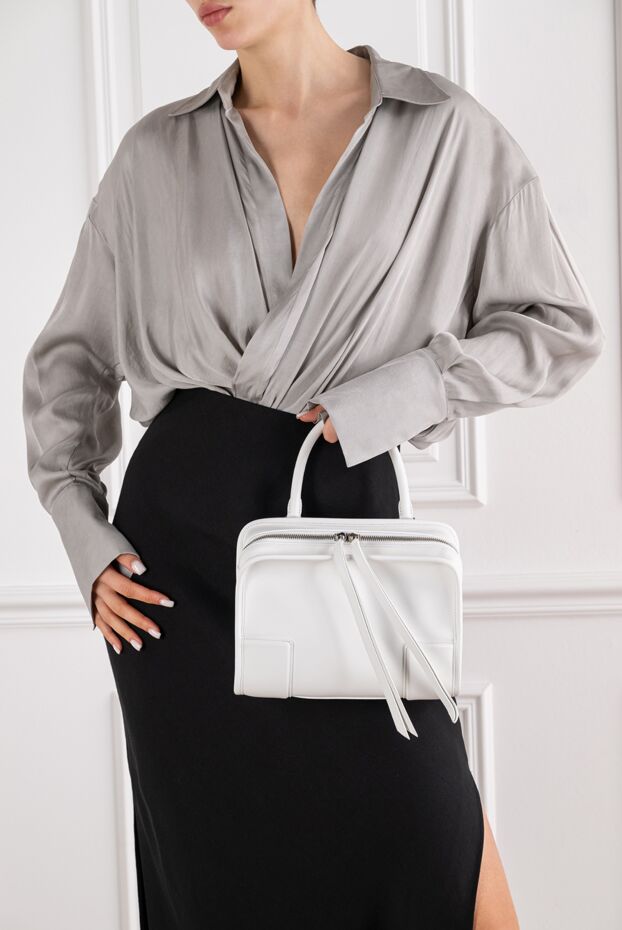 Loewe жұмсақ ақ бұзау терісінен жасалған кішкентай amazona 180 сөмкесі 194371 - фото 2