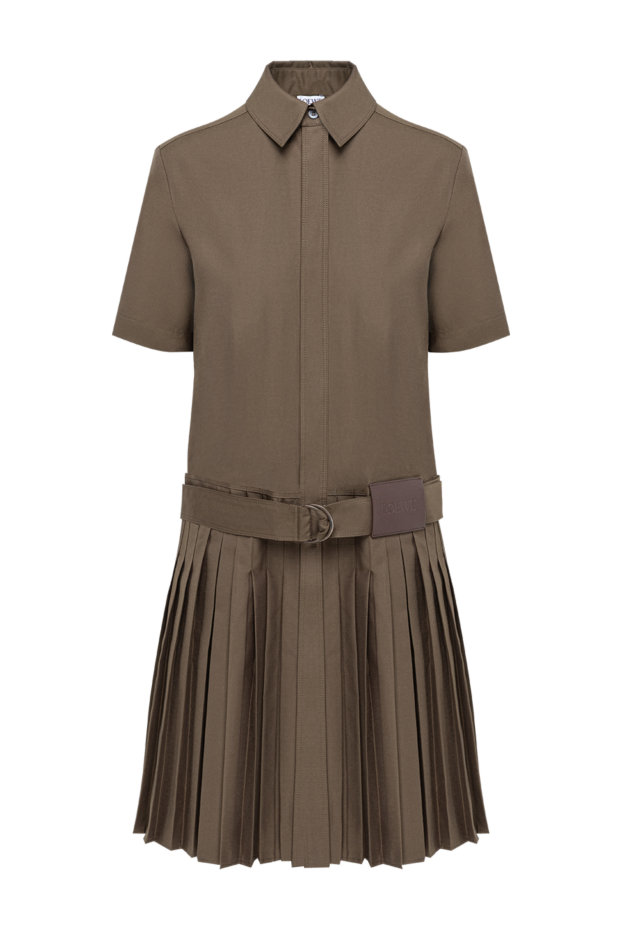 Loewe жасыл мақта аралас матадан тігілген бүктемелі көйлек 194375 - фото 1