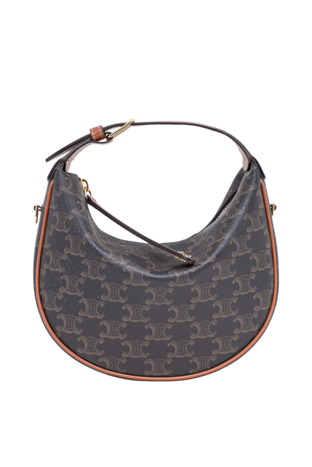 Celine бұзау терісімен әшекейленген lulu қоңыр түсті triomphe кенеп сөмкесі 194384 - фото 1