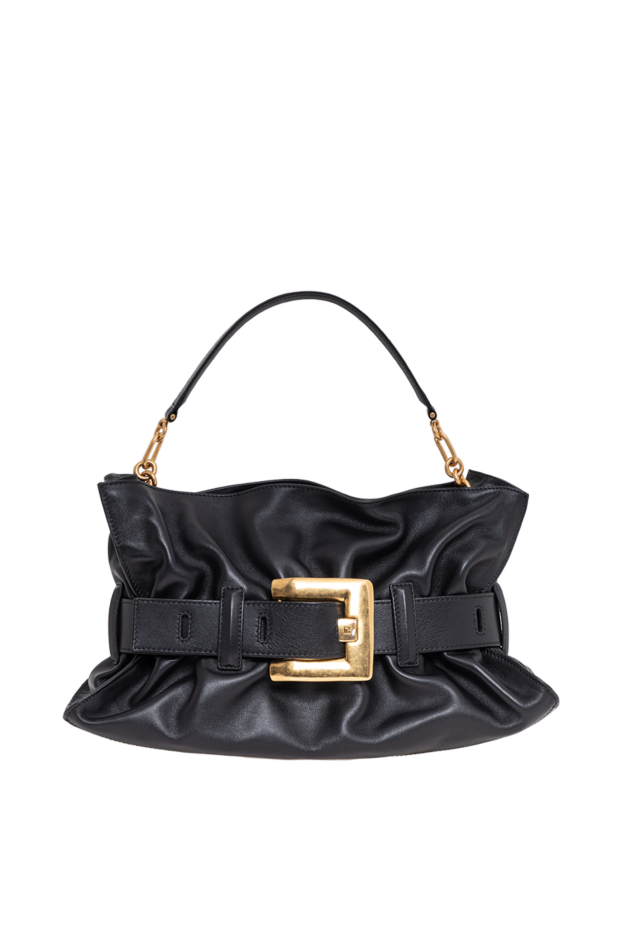 Balmain anthem орташа қара бұзау терісінен жасалған сөмке 194396 - фото 1