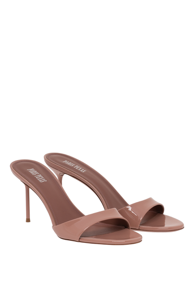 Paris Texas beige patent calfskin mules 194429 - photo 3