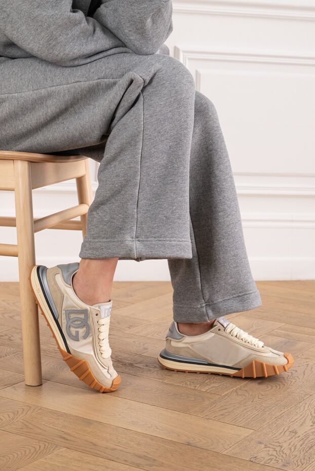 Dolce & Gabbana dg athletic beige textile sneakers 194499 - photo 2
