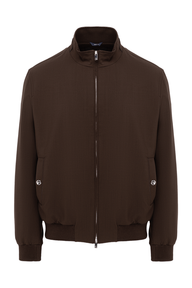 Tombolini chocolate brown wool bomber jacket with a slight melange effect 194583 - photo 1
