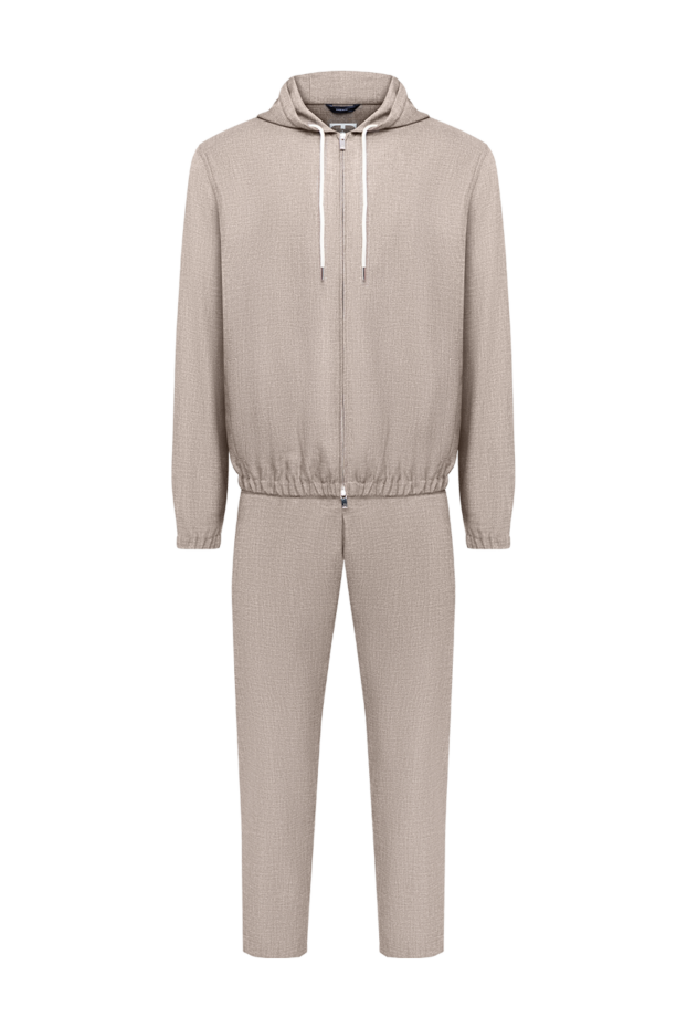 Tombolini beige wool walking suit with a drawstring hood 194584 - photo 1