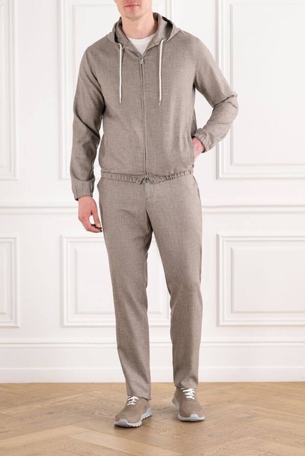 Tombolini beige wool walking suit with a drawstring hood 194584 - photo 2
