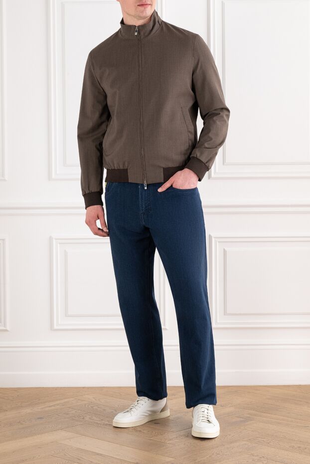 Tombolini coffee-colored wool bomber jacket with a zip 194585 - photo 2