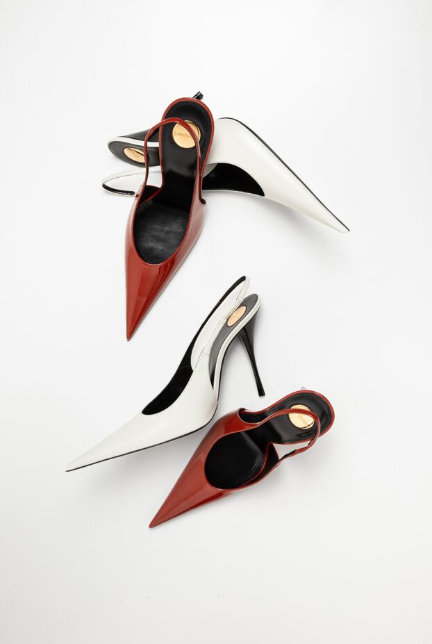 Saint Laurent ақ түсті ашық аяқты туфлилер 194589 - фото 2