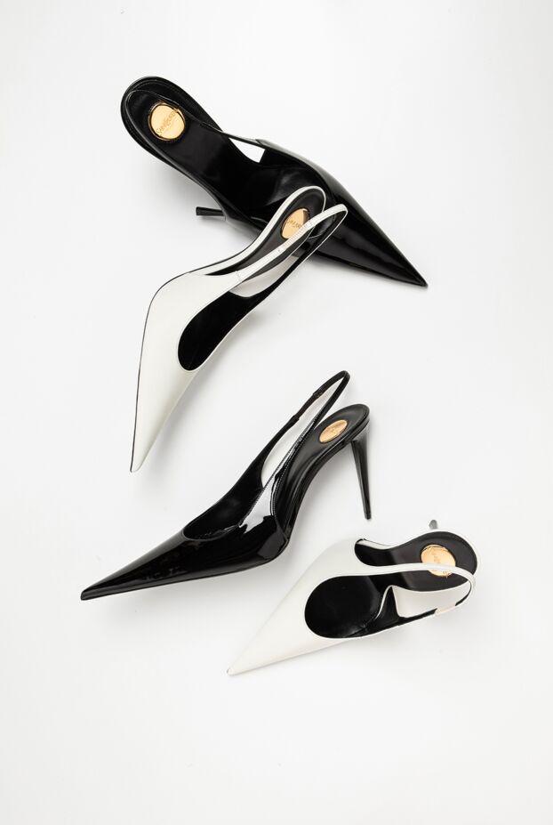 Saint Laurent үшкір ұшы және жіңішке өкшесі бар қара түсті лакталған былғарыдан жасалған аяқ киім 194590 - фото 2