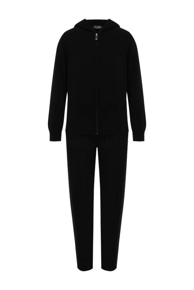 Loro Piana black cashmere tracksuit with a zip-up hoodie 194592 - photo 1