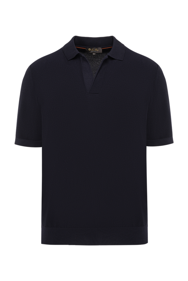 Loro Piana мужская трикотажная футболка-поло walkery темно-синего цвета без пуговиц 194596 - фото 1