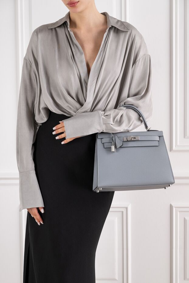 Hermes mini kelly bag in grey epsom leather 194600 - photo 2