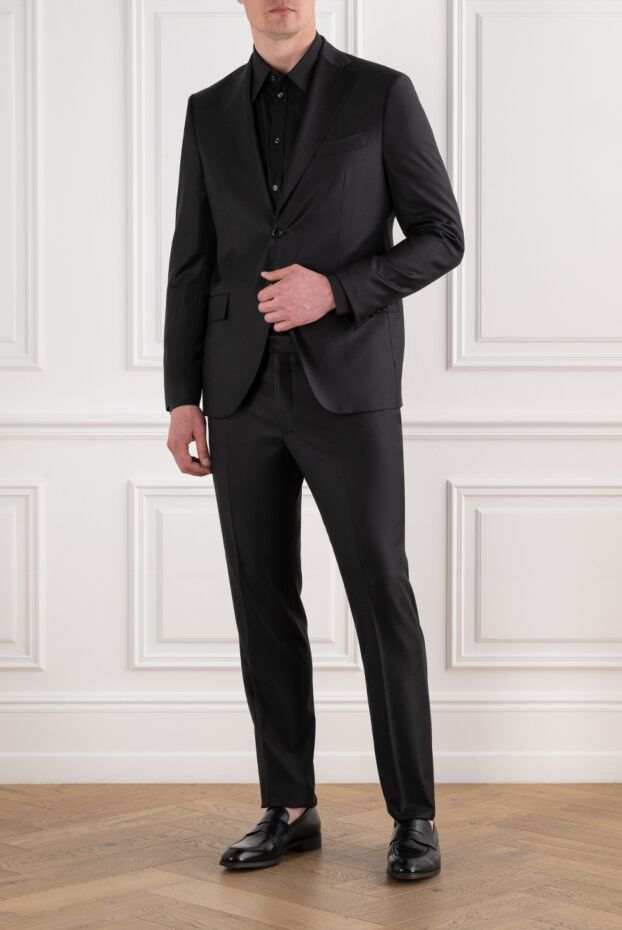 Sartoria Latorre men's classic black wool suit with a formal silhouette 194604 - photo 2