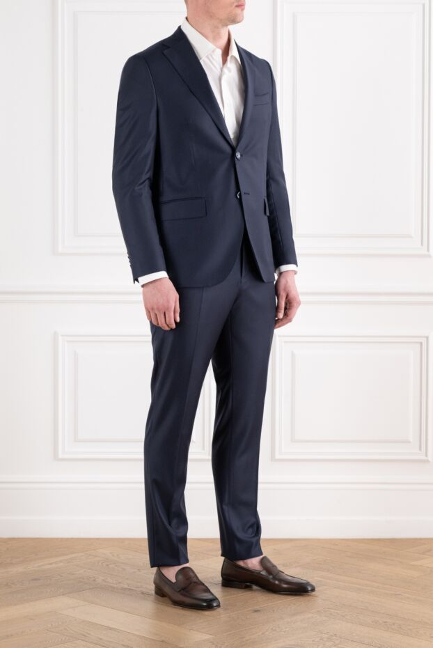 Sartoria Latorre men's classic blue wool suit with a formal silhouette 194606 - photo 3