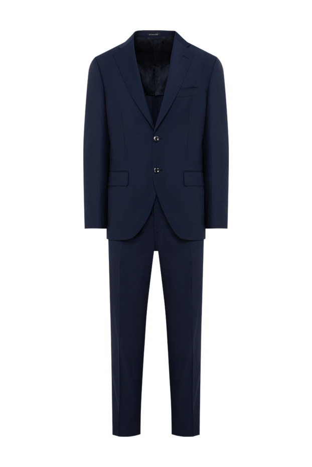Sartoria Latorre men's classic dark blue two-piece suit made of smooth wool 194610 - photo 1