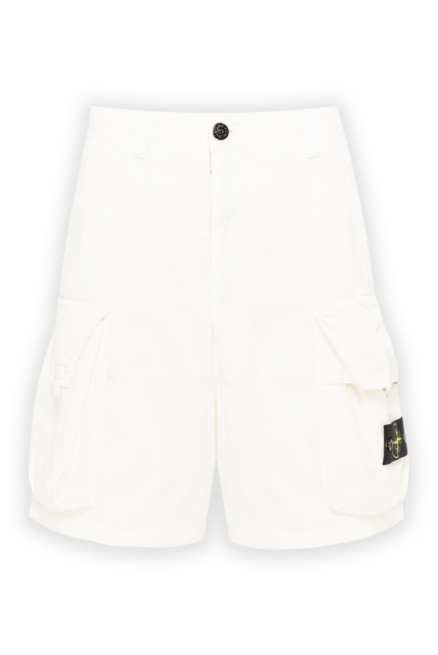 Stone Island men's bermuda cargo shorts in white 194623 - photo 1