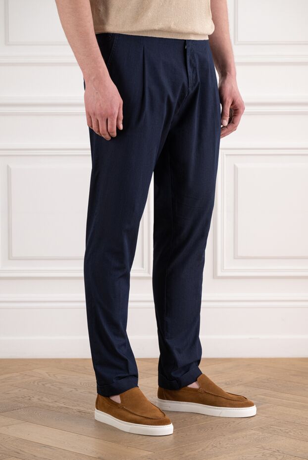 Scissor Scriptor men's dark blue tapered jeans with pleats and cuffs 194637 - photo 3