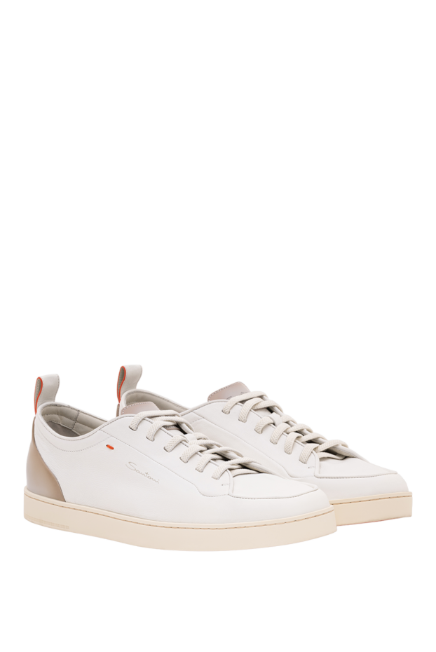 Santoni premium white sneakers with contrasting accents 194700 - photo 3