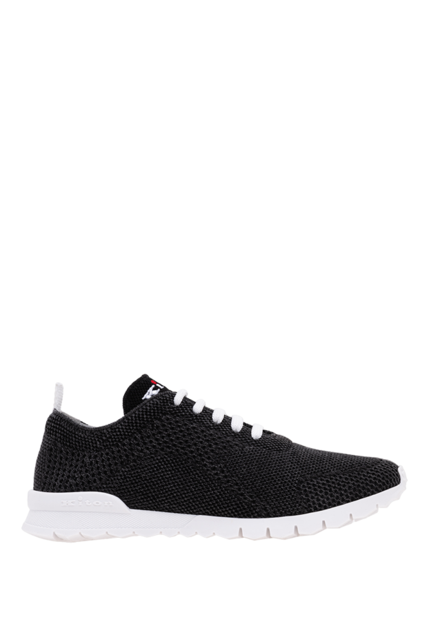 Kiton dark grey sneakers with a contrasting ultra-light sole and snow-white laces 194704 - photo 1