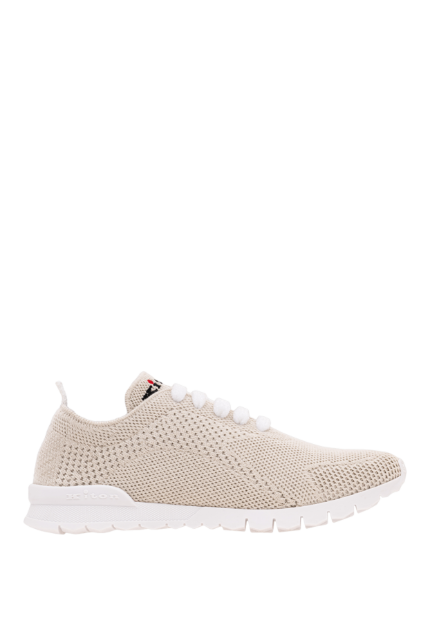 Kiton textile sneakers made of cotton jersey in beige color 194705 - photo 1