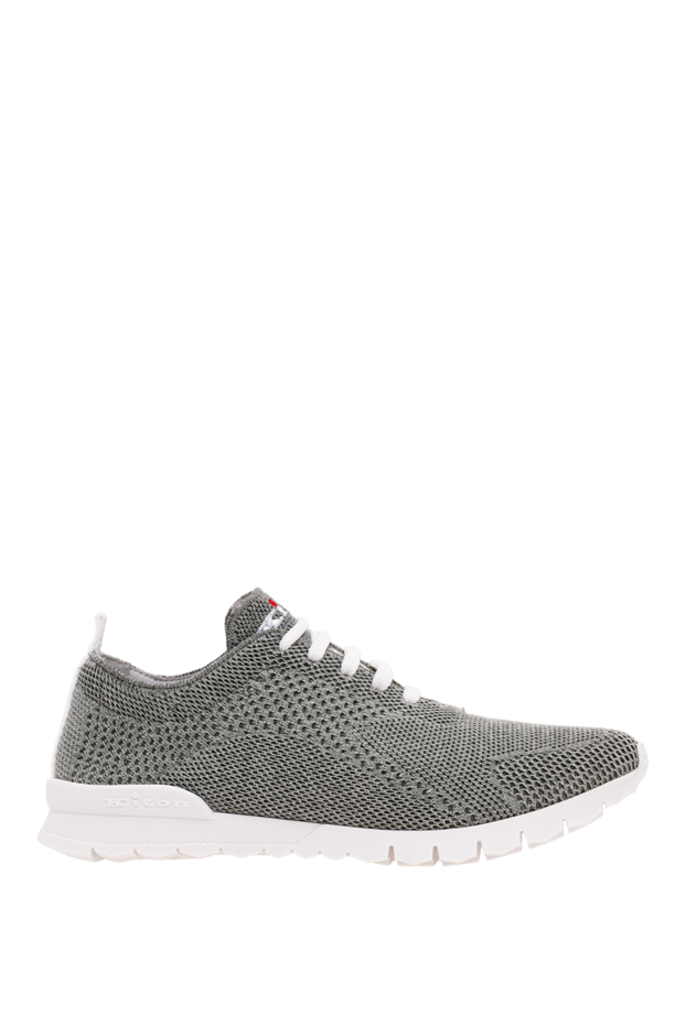 Kiton gray-green sneakers with a contrasting ultra-light sole and snow-white laces 194707 - photo 1