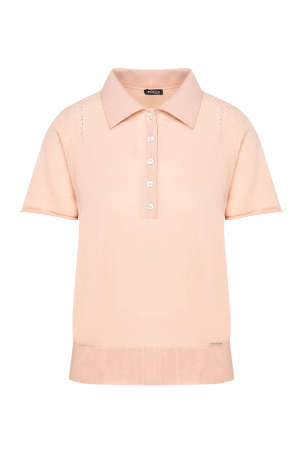 Kiton women's knitted polo shirt in a delicate peach shade 194712 - photo 1