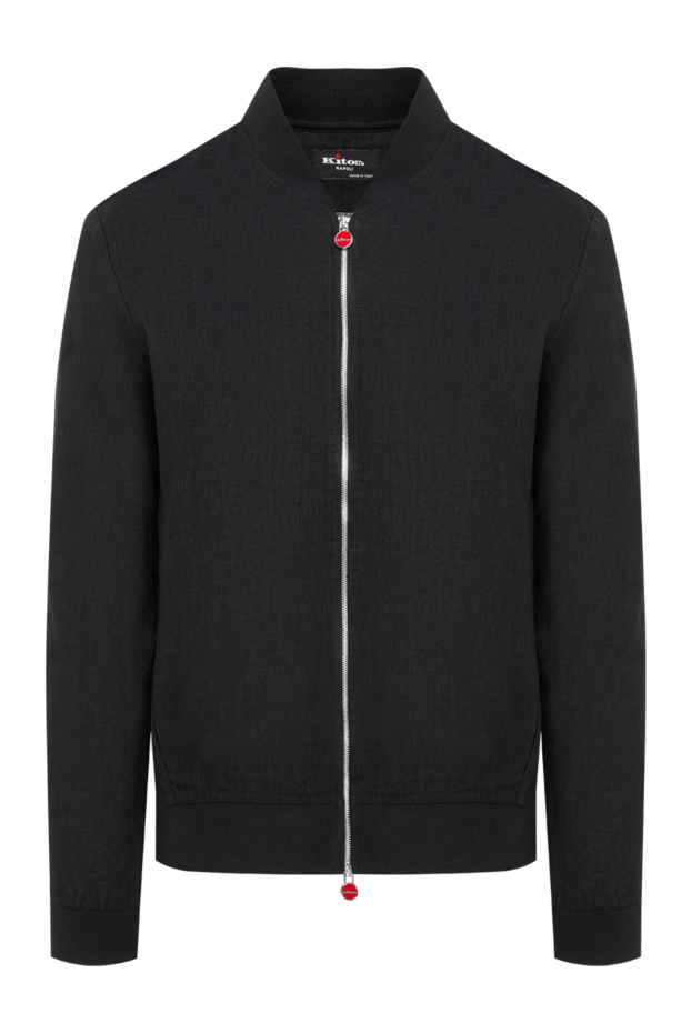 Kiton black men's zip-up bomber jacket with red pullers 194726 - photo 1