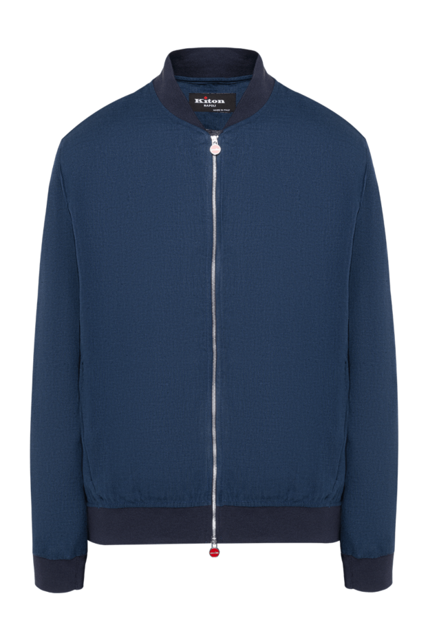 Kiton men's lightweight bomber jacket made of breathable linen with a textured weave 194727 - photo 1