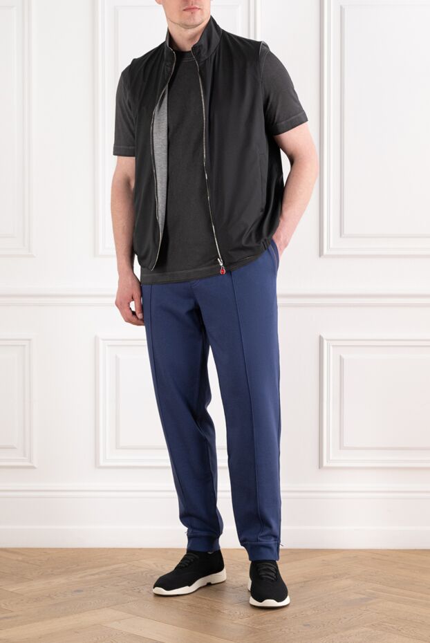 Kiton black straight-cut vest with a zipper 194731 - photo 2