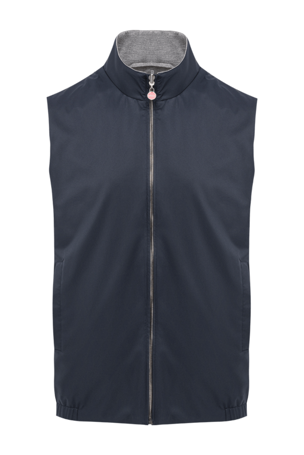 Kiton blue men's vest with branded round zipper pull 194732 - photo 1