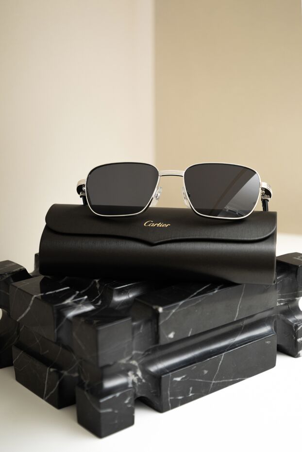 Cartier silver sunglasses with translucent lilac temples and a pattern 194778 - photo 2