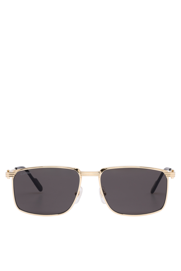 Cartier rectangular sunglasses with a thin gold frame and iconic c de cartier hinges 194781 - photo 1