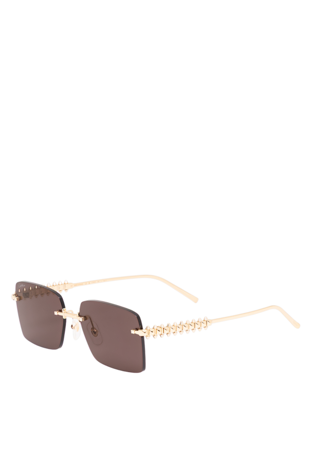 Cartier gold rimless rectangular sunglasses with accent ribbed temples in the clash de cartier style 194785 - photo 2