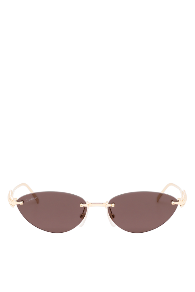 Cartier rimless fox-shaped glasses with brown gradient lenses and distinctive textured temples 194788 - photo 1