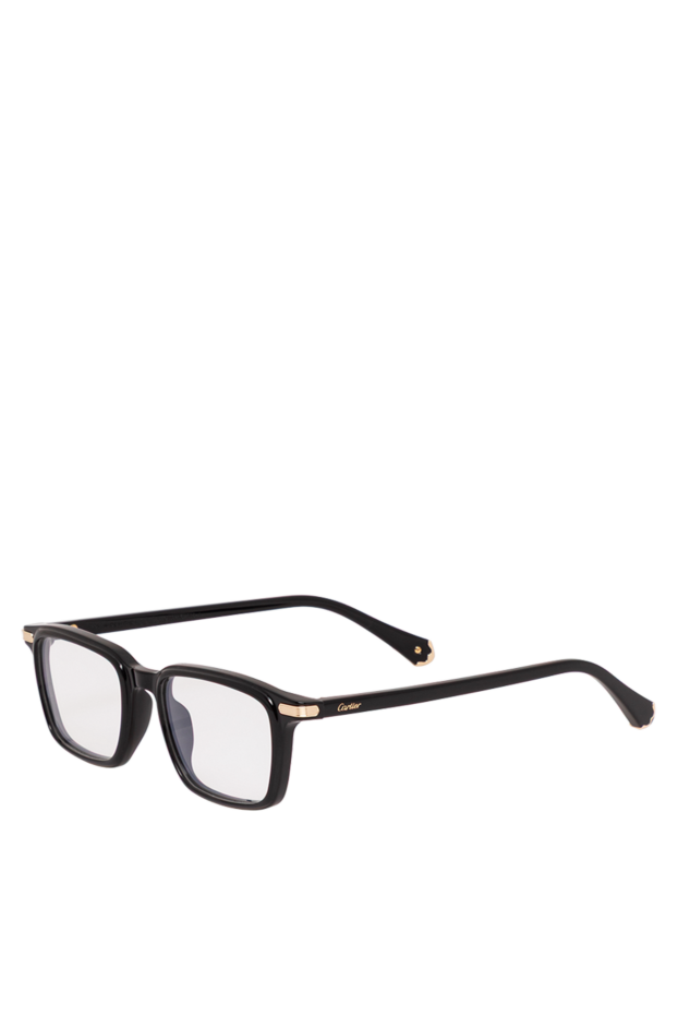Cartier black rectangular optical glasses made of thick acetate with thin gold plaques 194799 - photo 3