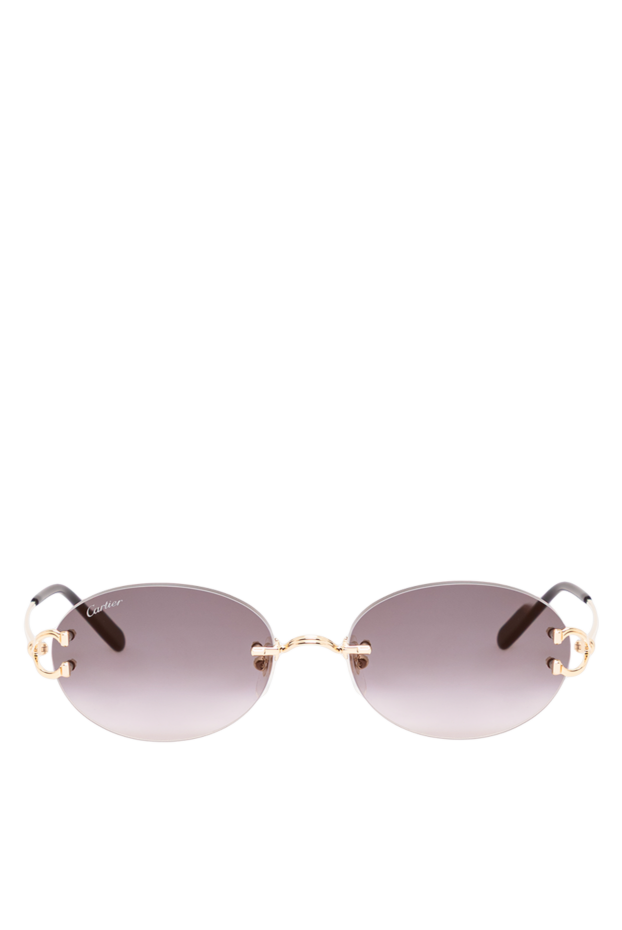 Cartier rimless oval glasses with gold temples and pink-gray gradient lenses 194801 - photo 1
