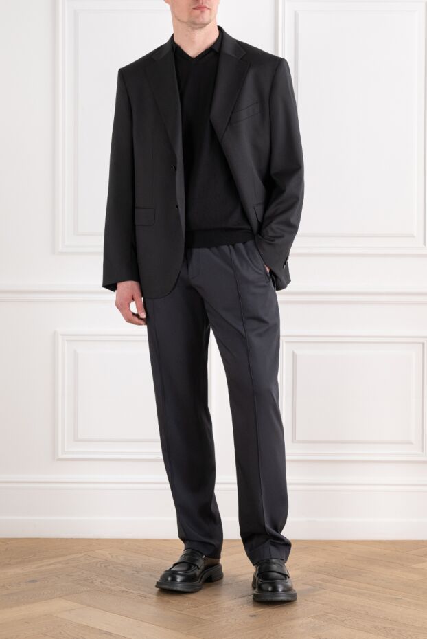 Sartoria Latorre мужской классический черный однобортный пиджак из шерсти
 194826 - фото 2