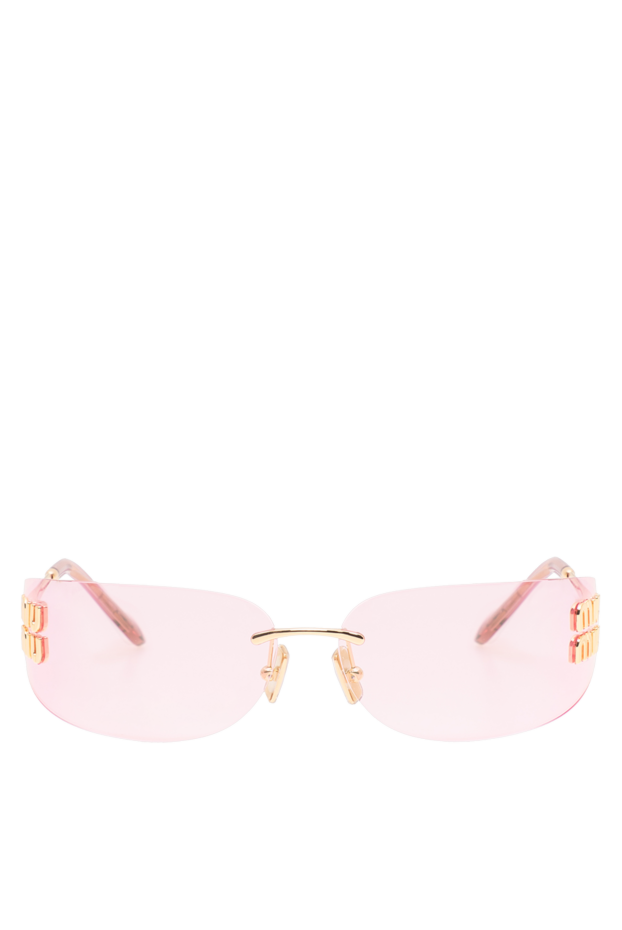 Miu Miu weightless, rimless sunglasses with pink lenses and an impressive gold logo 194828 - photo 1
