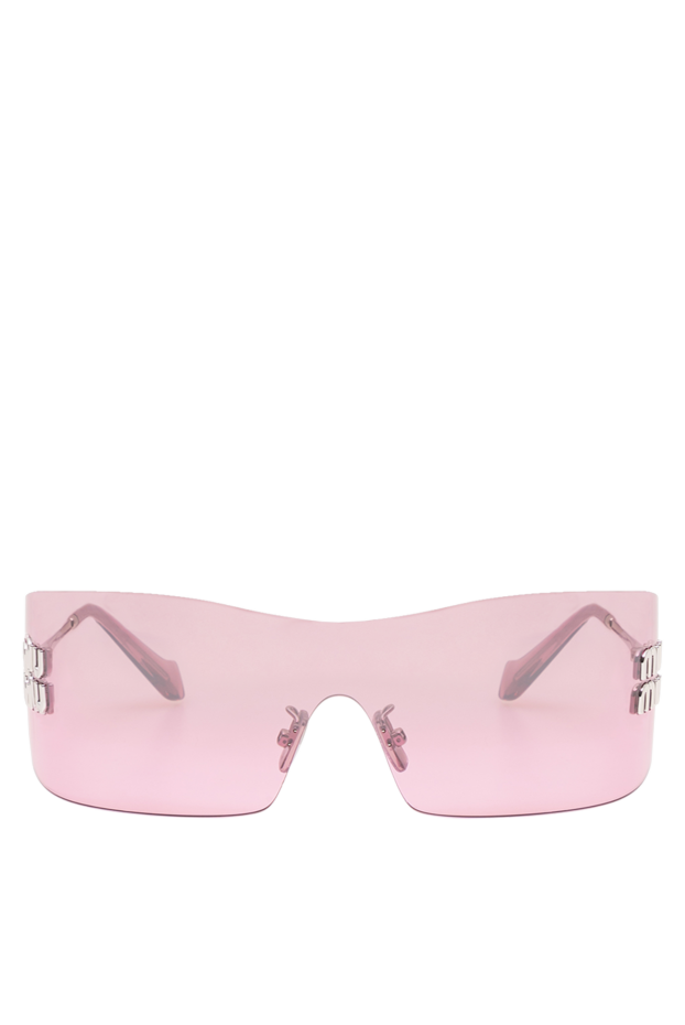 Miu Miu streamlined goggles with a purple panoramic lens and silver monogram 194832 - photo 1
